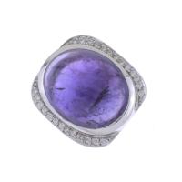 117-RING WITH LARGE AMETHYST.