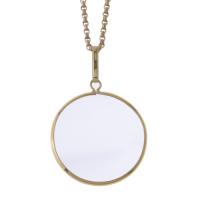 25841-MAGNIFYING GLASS PENDANT IN GILDED METAL AND CHAIN IN GILDED SILVER.