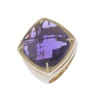84-LARGE RING WITH FACETED AMETHYST.