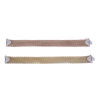 25836-TWO MESH AND ZIRCONS BRACELETS.