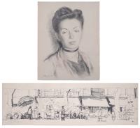 946-FREDERIC LLOVERAS HERRERA (1912-1983). "PORTRAIT" AND "URBAN LANDSCAPE", 1944-59.