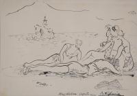 952-BENJAMÍN PALENCIA (1894-1980). "FIGURES ON THE BEACH", August 1955.