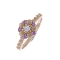 60-DIAMONDS AND RUBIES ROSETTE RING