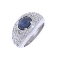 104-BOMBÉ RING WITH SAPPHIRE AND DIAMONDS