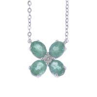 174-EMERALDS AND DIAMONDS NECKLACE
