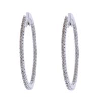 156-CREOLE EARRINGS IN WHITE GOLD AND DIAMONDS
