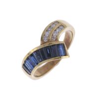 58-RING WITH SAPPHIRES AND DIAMONDS