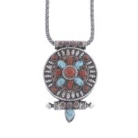 26523-CORAL AND TURQUOISE PENDANT.