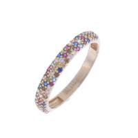 50-RING WITH COLOURED GEMSTONES PAVÉ