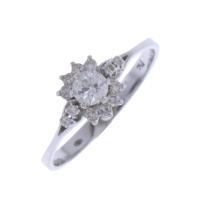 108-ROSETTE RING WITH DIAMONDS