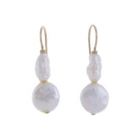 162-EARRINGS WITH CULTURED BAROQUE PEARL