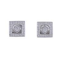 142- SQUARE EARRINGS WITH DIAMONDS