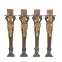 720-SET OF FOUR LEGS WITH CHINESE CARYATIDS, EARLY 19TH CENTURY. 
