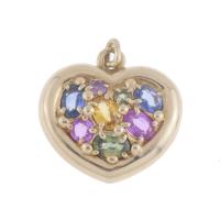 209-CHAUMET, HEART PENDANT WITH COLOURED SAPPHIRES