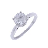 111-GOLD AND DIAMOND SOLITAIRE RING