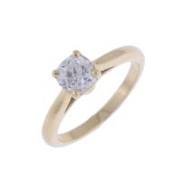 112-GOLD AND DIAMOND SOLITAIRE RING