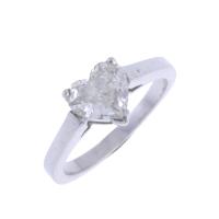114-GOLD AND DIAMOND SOLITAIRE RING