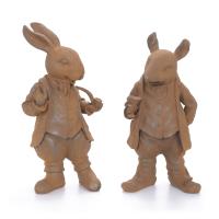 707-PAIR OF RABBIT AND MOUSE FIGURES AFTER BEATRIX POTTER MODELS, 20TH CENTURY. 