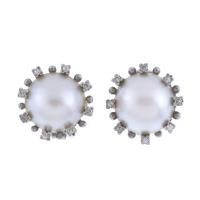 153-EARRINGS WITH MABÉ PEARL AND DIAMONDS