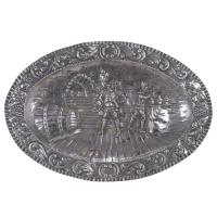15-EMBOSSED SILVER TRAY.