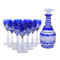 572-SET OF DECANTER AND TEN GLASSES IN BOHEMIA CRYSTAL, 20TH CENTURY. 