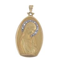 218-PENDANT WITH IMAGE OF MADONNA MARY IN GOLD WITH DIAMONDS