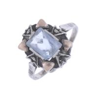 127-MODERNIST RING WITH BLUE TOURMALINE