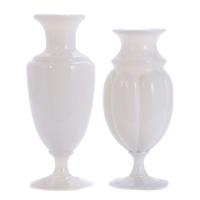 566-PAIR OF SEVRES VASES IN OPALINE, 20TH CENTURY.