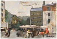 426-ANTONI VIVES FIERRO (1940)Calle urbanaTécnica mixta y collage sobre lienzo