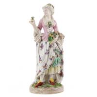338-ESCUELA ALEMANA DEL SIGLO XIX"Dama con ramo de flores", finales siglo XIX.