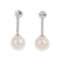 30-DIAMOND AND PEARL DROP EARRINGS