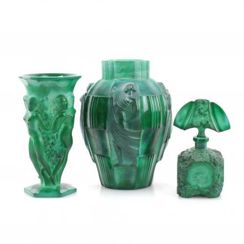 HEINRICH HOFFMANN & HENRY SCHELEVOGTJARRÓN "INGRID", FLORERO Y PERFUMERO CHECOS ART DÉCO, CIRCA 1920-1930.