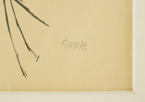 GEORG GROSZ (1893-1959), Policía francés, Tinta sobre papel