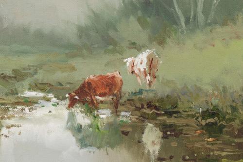 JOSEP COLOMER (1935-2002). "Vacas en la niebla".