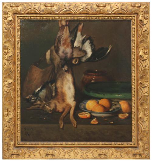 ENRICO CRESI (1878-1935), Bodegón de caza, Óleo sobre lienzo