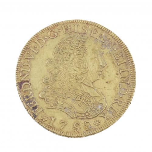 MONEDA EN ORO DE FERNANDO VI, 1752.