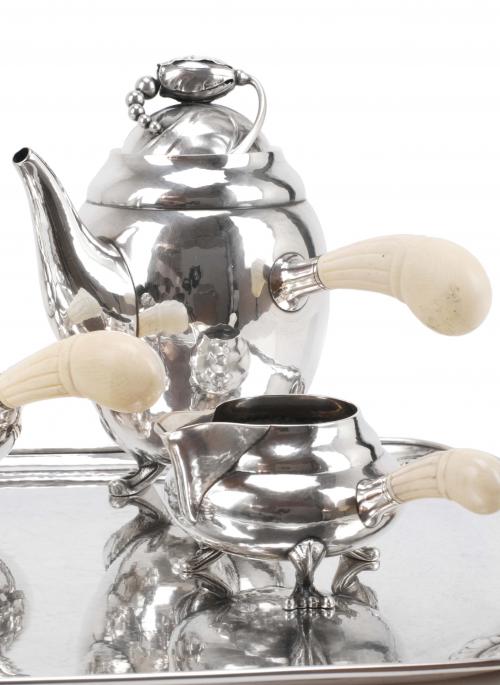 GEORG JENSEN (DINAMARCA, 1866-1935), JUEGO DE CAFÉ Y TÉ DAN