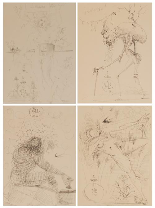 DESPUÉS DE SALVADOR DALÍ (1904-1989)"La Primavera", "El invierno" y otros.Litografía