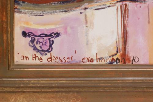 EVA HANNAH (1942), "On the dresser", Óleo sobre lienzo