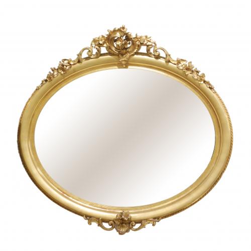 Espejo ovalado de mitad del siglo XIX