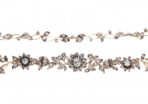 GARGANTILLA FLORAL DE DIAMANTES CONVERTIBLE EN BRAZALETE, H