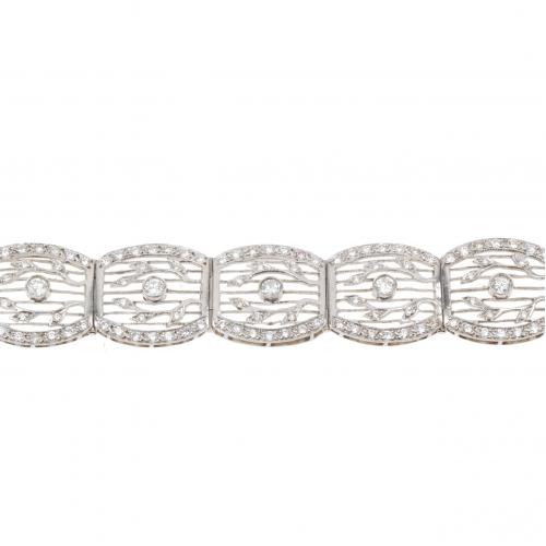 PULSERA DE DIAMANTES ESTILO BELLE ÉPOQUE.