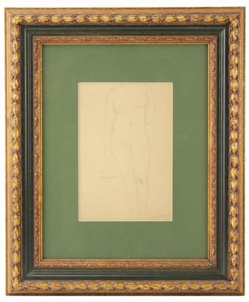 OLGA SACHAROFF (1889-1967), Desnudo, Dibujo a lápiz sobre p