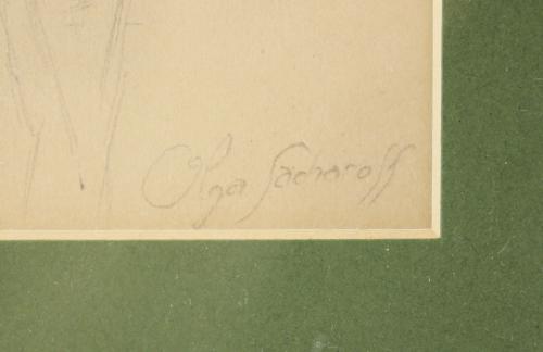 OLGA SACHAROFF (1889-1967), Desnudo, Dibujo a lápiz sobre p