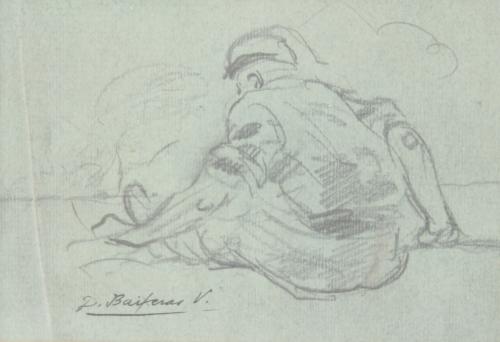 DIONIS BAIXERAS (1862-1943), Escenas marineras, Dibujo a lá