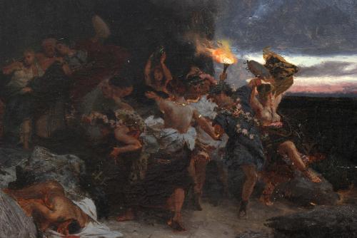 HENRYK I. SIEMIRADZKI (1843 - 1902), Saturnalia en la Capri