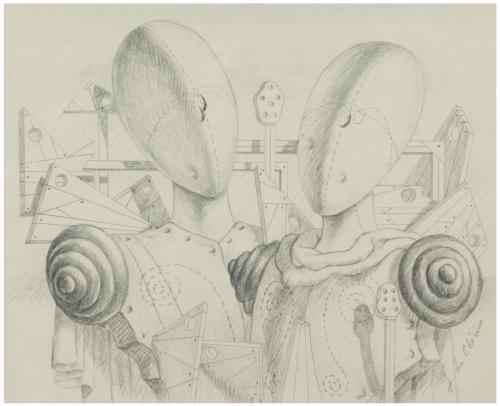 GIORGIO DE CHIRICO (1888-1978), Composición, Dibujo a lápiz