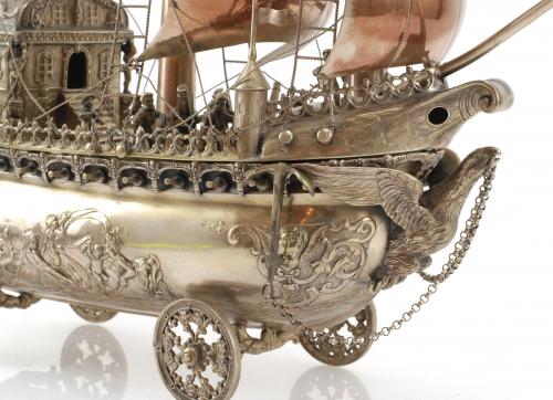 MAQUETA DE BARCO PLATA, SIGLO XX