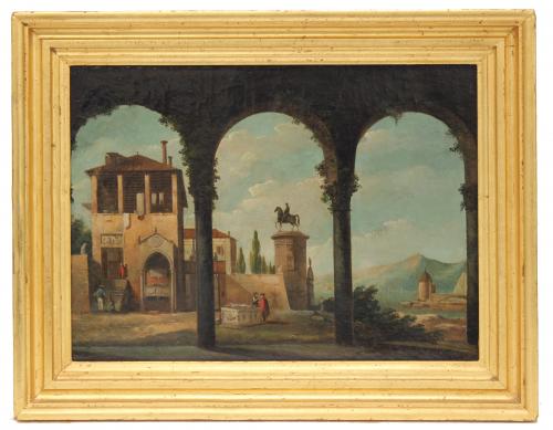 ESCUELA ITALIANA DEL SIGLO XIXVista italianaÓleo sobre lienzo