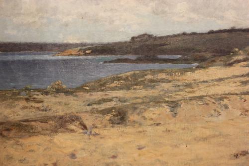 LOUIS MARIE ADRIEN JOURDEUIL (1849-1907), Vista costera, Ól